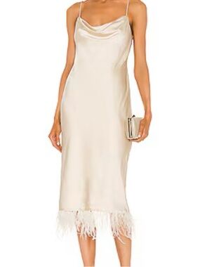 L'Academie. The Mindy Midi Dress in Ivory